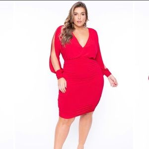 Red Cold Shoulder Dress